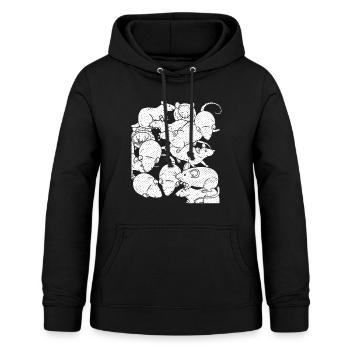 Ratten - Frauen Hoodie - Schwarz - Vorne - AI Model Female 172 light (172cm)