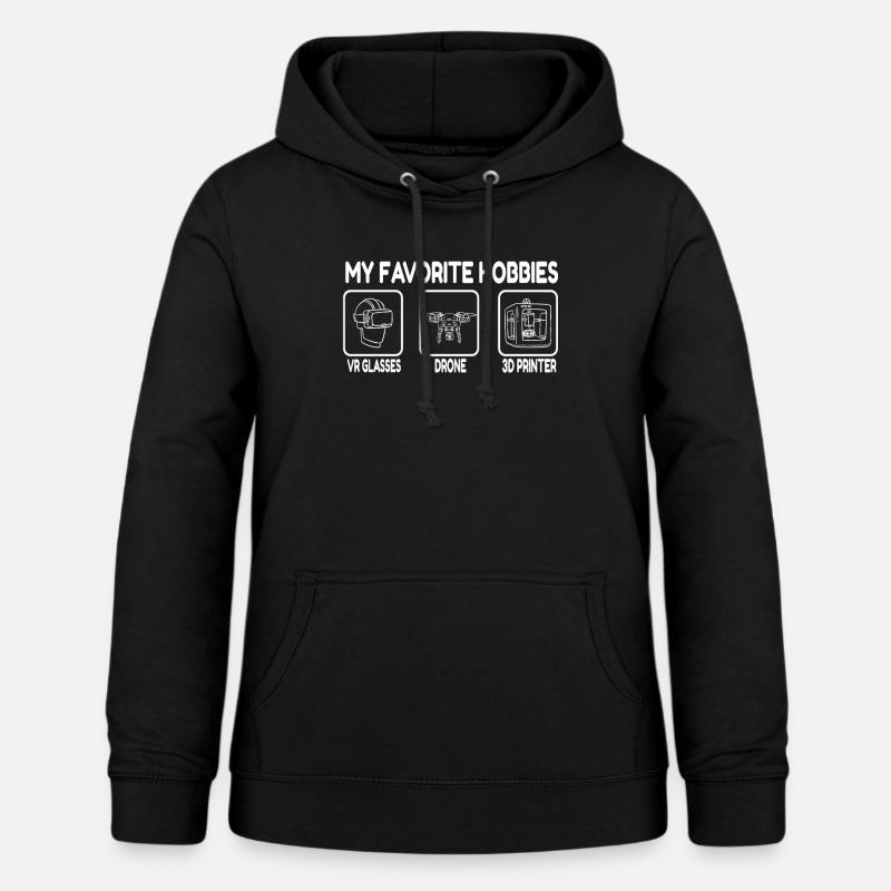 VR glasses drone 3D printer hobby - Women's Hoodie - black