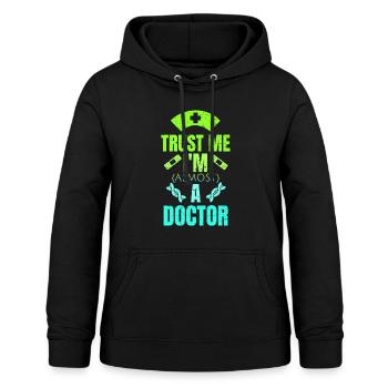 Cadeau étudiant en médecine - Sweat à capuche Femme - noir - Devant - AI Model Female 172 light (172cm)