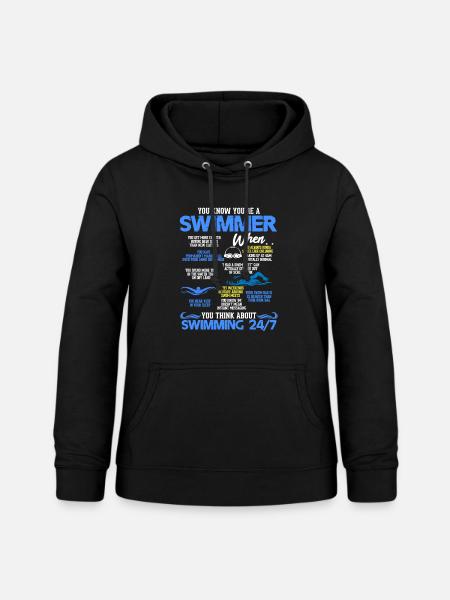 Schwimmen - Frauen Hoodie - Schwarz