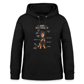 Die Anatomie eines lustigen Rottweiler-Hundes - Frauen Hoodie - Schwarz - Vorne - AI Model Female 172 light (172cm)