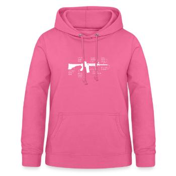 Plan de fusil drôle - Sweat à capuche Femme - rose - Devant - AI Model Female 172 light (172cm)