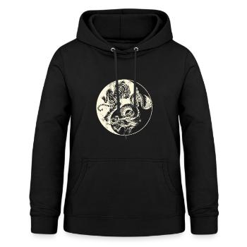 Drache gegen Tiger Tattoo! Yin und Yang Beast Fight - Frauen Hoodie - Schwarz - Vorne - AI Model Female 172 light (172cm)
