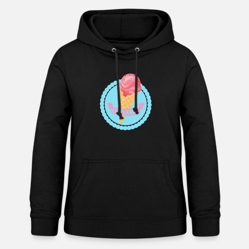 crème glacée - Sweat à capuche Femme - noir