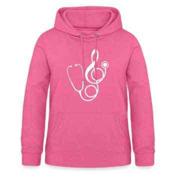 Doctor Carer Music Stethoscope Clef Idea - Women's Hoodie - pink - Front - AI Model Female 172 light (172cm)