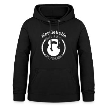 Kettlebells - Because the World needs strong Women - Frauen Hoodie - Schwarz - Vorne - AI Model Female 172 light (172cm)