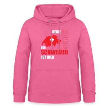 Lustiger Schweizer Spruch Schweiz Fahne Geschenk - Frauen Hoodie - Pink - Vorne - AI Model Female 172 light (172cm)