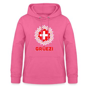 Schweiz Schweizer Grüezi Switzerland Geschenk - Frauen Hoodie - Pink - Vorne - AI Model Female 172 light (172cm)