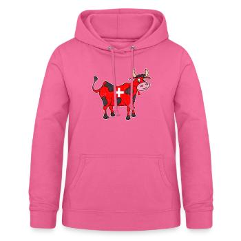 Schweizer Kuh Kreuz süß Geschenk - Frauen Hoodie - Pink - Vorne - AI Model Female 172 light (172cm)