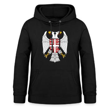 Serbischer Adler - Frauen Hoodie - Schwarz - Vorne - AI Model Female 172 light (172cm)