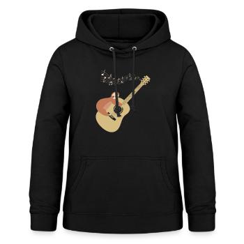Konzertgitarre Faultier Musik Klassische Gitarre - Frauen Hoodie - Schwarz - Vorne - AI Model Female 172 light (172cm)