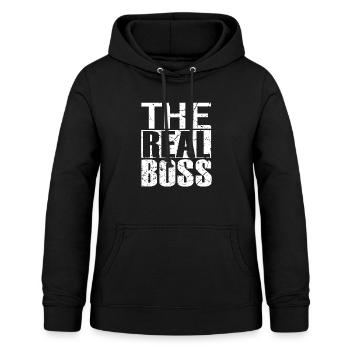 The Real Boss Partnerlook für die Frau - Frauen Hoodie - Schwarz - Vorne - AI Model Female 172 light (172cm)