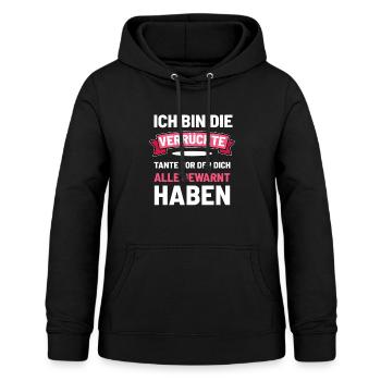 Verrückte Tante - Frauen Hoodie - Schwarz - Vorne - AI Model Female 172 light (172cm)