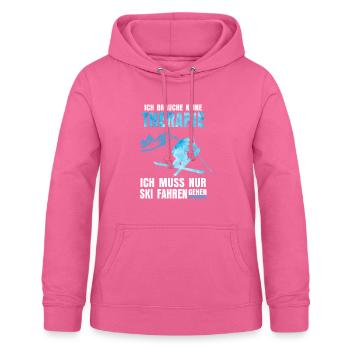 Ski Skier Therapie - Frauen Hoodie - Pink - Vorne - AI Model Female 172 light (172cm)