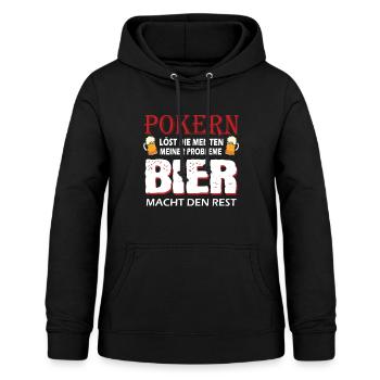 Poker Spieler Lustiger Poker Spruch Pokern Bier - Frauen Hoodie - Schwarz - Vorne - AI Model Female 172 light (172cm)