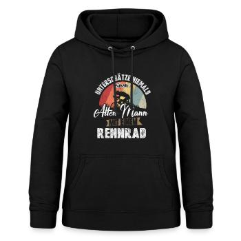 Fahrrad Rennrad Alter Mann - Frauen Hoodie - Schwarz - Vorne - AI Model Female 172 light (172cm)