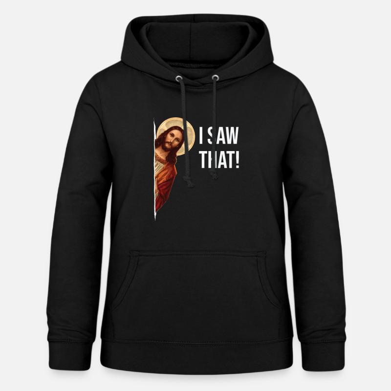 Jesus Meme J’ai vu ça - Sweat à capuche Femme - noir
