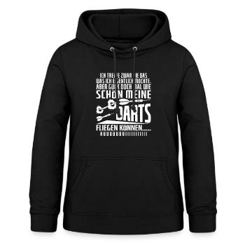Darts Dartpfeil Dartscheibe - Frauen Hoodie - Schwarz - Vorne - AI Model Female 172 light (172cm)