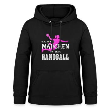 Echte Mädchen spielen Handball - Frauen Hoodie - Schwarz - Vorne - AI Model Female 172 light (172cm)