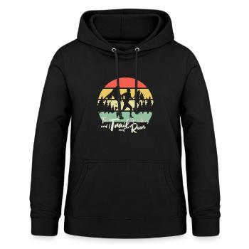 Le sentier appelle trail running trail run nature - Sweat à capuche Femme - noir - Devant - AI Model Female 172 light (172cm)