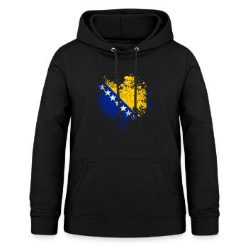 Bosnien Flagge - Frauen Hoodie - Schwarz - Vorne - AI Model Female 172 light (172cm)