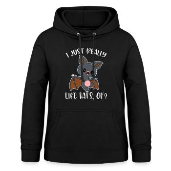 Ich mag Fledermäuse, süße Halloween Fledermaus - Frauen Hoodie - Schwarz - Vorne - AI Model Female 172 light (172cm)