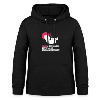 PUNKSROSA - Frauen Hoodie - Schwarz - Vorne - AI Model Female 172 light (172cm)
