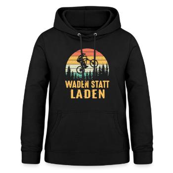Waden statt laden - Frauen Hoodie - Schwarz - Vorne - AI Model Female 172 light (172cm)