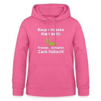 Nachthemd Raupe Schlaf Schlafanzug Geschenk - Frauen Hoodie - Pink - Vorne - AI Model Female 172 light (172cm)