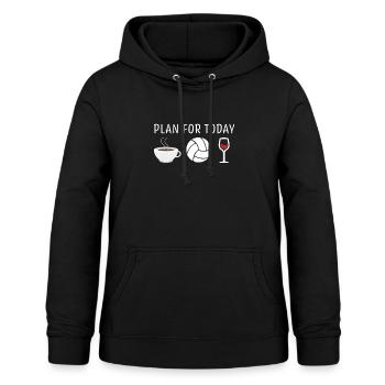 Volleyball Kaffee Wein Café Volleyballer Today - Frauen Hoodie - Schwarz - Vorne - AI Model Female 172 light (172cm)
