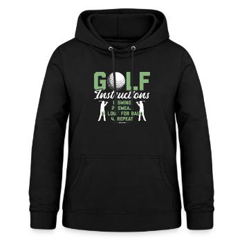 Golf Sjov Golf Golfer Gave golfspiller - Dame hoodie - sort - Foran - AI Model Female 172 light (172cm)