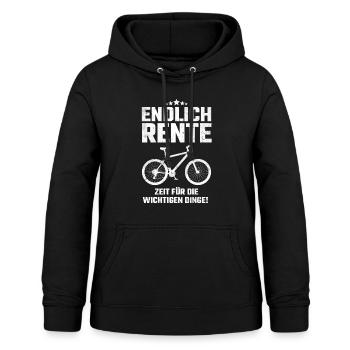 Endlich Rente Fahrrad Fahrradfahrer Rentner - Frauen Hoodie - Schwarz - Vorne - AI Model Female 172 light (172cm)