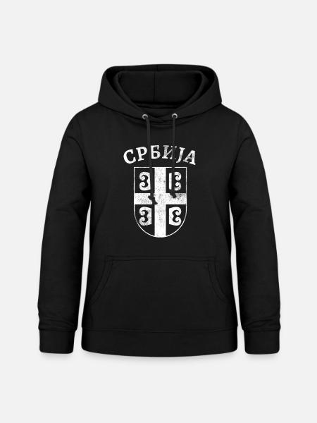Serbien Kyrillisch - Frauen Hoodie - Schwarz