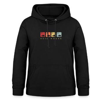 Acid House Ätzend Retro Vintage - Frauen Hoodie - Schwarz - Vorne - AI Model Female 172 light (172cm)