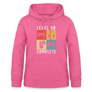50. Geburtstag Level Complete Gaming - Frauen Hoodie - Pink - Vorne - AI Model Female 172 light (172cm)