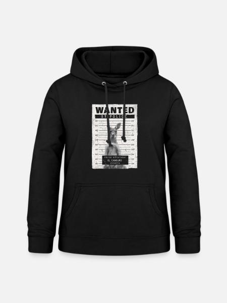 Kanguru Wanted by Police Gangster - Frauen Hoodie - Schwarz