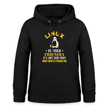 Linux Geek Coding Programmierer Nerd - Frauen Hoodie - Schwarz - Vorne - AI Model Female 172 light (172cm)
