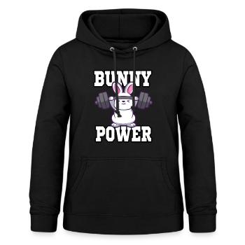 Hase Fitness Muskeln Training Gewicht - Frauen Hoodie - Schwarz - Vorne - AI Model Female 172 light (172cm)