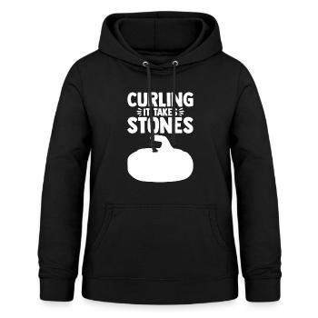 Curling it Takes Stones Curler Curling Stone - Frauen Hoodie - Schwarz - Vorne - AI Model Female 172 light (172cm)