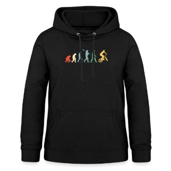 BMX Fahrrad Biker Evolution | Retro Vintage - Frauen Hoodie - Schwarz - Vorne - AI Model Female 172 light (172cm)