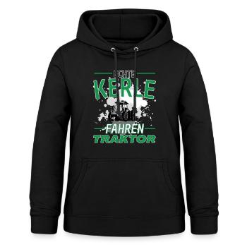 ECHTE KERLE FAHREN TRAKTOR! TRAKTOR TREKKER BAUERN - Frauen Hoodie - Schwarz - Vorne - AI Model Female 172 light (172cm)