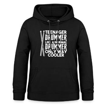 Teenager-Schlagzeuger Teenager-Trommel-Geschenk - Frauen Hoodie - Schwarz - Vorne - AI Model Female 172 light (172cm)