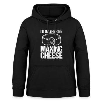 Je préférerais le fromage fromage-fromage-fromage-amateur de fromage - Sweat à capuche Femme - noir - Devant - AI Model Female 172 light (172cm)