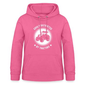 Easily Distracted by Tractors Funny Farming - Women's Hoodie - pink - Front - AI Model Female 172 light (172cm)