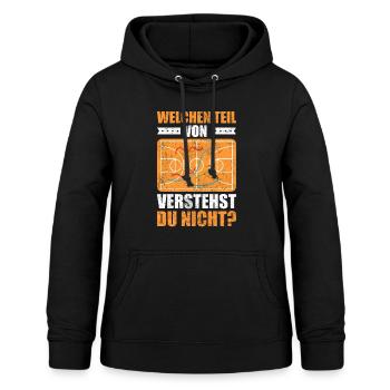 Basketball | Lustiger Trainer Mannschaft Spruch - Frauen Hoodie - Schwarz - Vorne - AI Model Female 172 light (172cm)