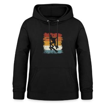 Rétro vintage skateboard fille - Sweat à capuche Femme - noir - Devant - AI Model Female 172 light (172cm)