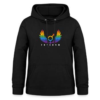 Gay Pride Month Liberté CSD - Sweat à capuche Femme - noir - Devant - AI Model Female 172 light (172cm)