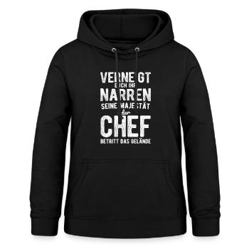 Chef Spruch - Frauen Hoodie - Schwarz - Vorne - AI Model Female 172 light (172cm)