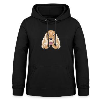 Lächelnder English Cocker Spaniel - Frauen Hoodie - Schwarz - Vorne - AI Model Female 172 light (172cm)