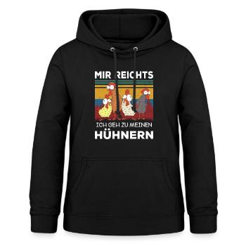 Mir reichts ich geh zu meinen Hühnern Hühner - Frauen Hoodie - Schwarz - Vorne - AI Model Female 172 light (172cm)